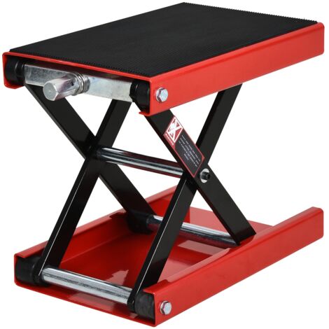 easycomfort cavalletto alzamoto, sollevatore per moto in acciaio rosso e nero, pieghevole e antiscivolo 41.5 x 23.5 x 10-37cm
