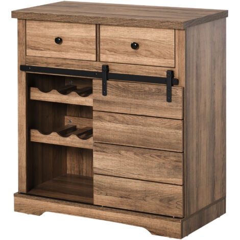 easycomfort credenza da cucina in stile industriale, dispensa per sala da pranzo, cassettiera da soggiorno vintage 80x39x86cm