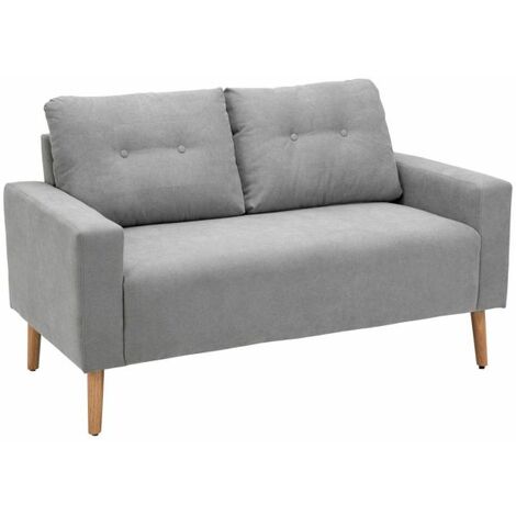 EASYCOMFORT Divano 2 Posti Compatto Design Moderno Stile Nordico, Schienale Trapuntato, Colore Grigio