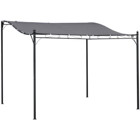 easycomfort gazebo pergola 3x3m da esterno, giardino o terrazzo con tenda grigia