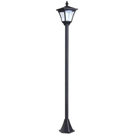 easycomfort lampada da giardino lampada da terra led da esterno a energia solare impermeabile ip44, 15x15x120 cm, nero
