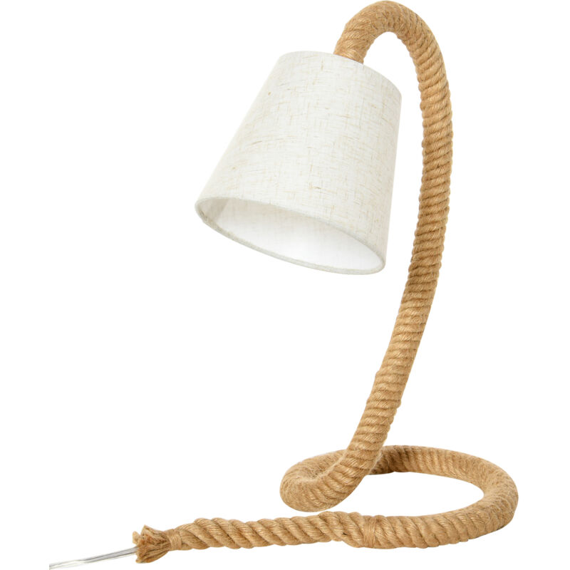 Image of easycomfort lampada da tavolo stile marinaro in corda e tessuto, attacco e14, abat jour per casa e ufficio
