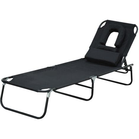 easycomfort lettino prendisole lettino da giardino sedia sdraio da esterno con apertura frontale nero