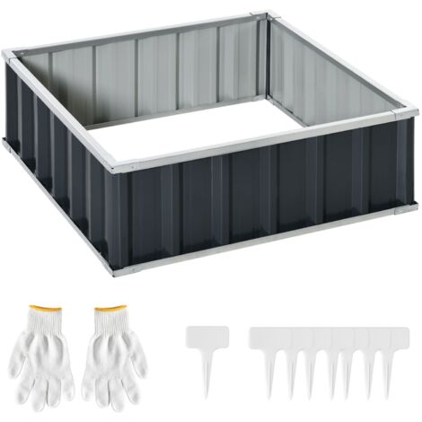 easycomfort letto per orto rialzato in acciaio, fondo aperto e montaggio senza attrezzi, 90x90x30cm