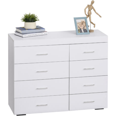 easycomfort mobile con cassetti cassettiera in legno per camera, cucina, bagno 90×35×73cm bianca
