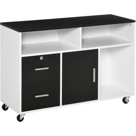 easycomfort mobile porta stampante con cassetti mobiletto multiuso nero e bianco