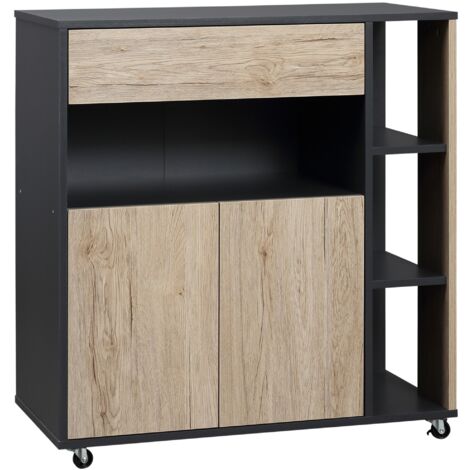 easycomfort mobiletto ausiliario da cucina multiuso in legno con ruote 80 x 39 x 86.5cm