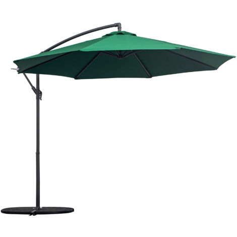 Easycomfort Ombrellone da Giardino 3x2.5 m, Inclinabile con Base a Croce e Manovella, in Acciaio e Poliestere