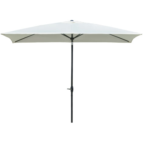 Easycomfort Ombrellone Rettangolare 2x3 m da Giardino con Apertura a Manovella e Inclinazione Regolabile, Beige