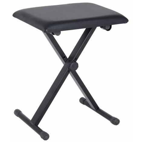 EASYCOMFORT Panca per Pianoforte Imbottita Altezza Regolabile Pieghevole Antiscivolo, Nero, 39x29x47cm