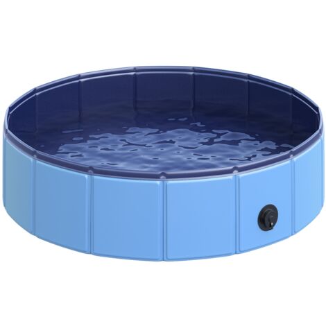 easycomfort piscina per cani animali domestici portatile pieghevole in pvc blu ø80x20cm