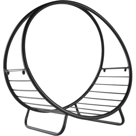easycomfort portalegna in ferro nero per interni ed esterni per camino con forma a cesto e carico massimo 15kg 45x29.5x47cm