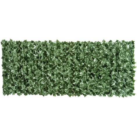 easycomfort rotolo di siepe artificiale per balcone e giardino in pe anti-uv, siepe finta con foglie verde scuro 240x100cm