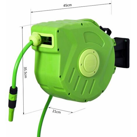 EASYCOMFORT Rullo Avvolgitubo a Parete Portatile con Riavvolgimento Automatico 15 Metri