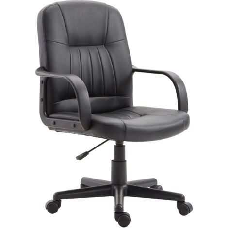easycomfort sedia da ufficio ergonomica e girevole, poltrona da ufficio con altezza regolabile in similpelle 60×60×90-99cm nero