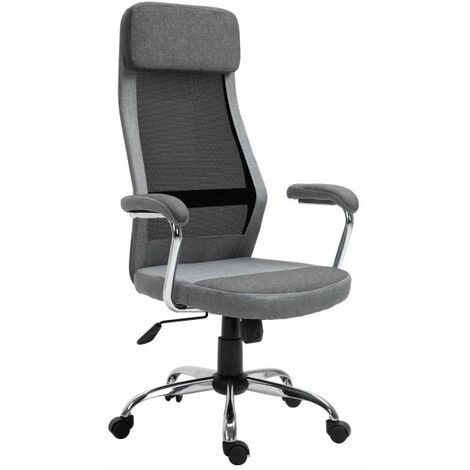 EASYCOMFORT Sedia da Ufficio Ergonomica Girevole, Altezza Regolabile e Dondolamento in Tessuto a Rete Grigio