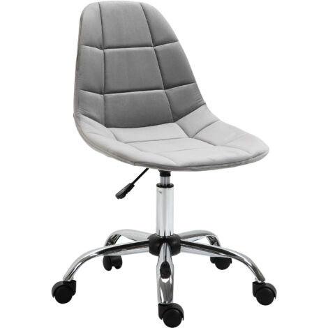 easycomfort sedia girevole , design ergonomico e regolabile senza braccioli, grigio, 59x59x81-91cm