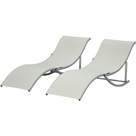 easycomfort set 2 sdraio da giardino pieghevoli, lettino prendisole in alluminio e textilene, 61x165x63 cm