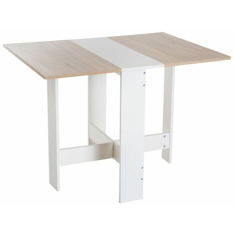 EASYCOMFORT Tavolo da Pranzo Allungabile, Tavolo Pieghevole in Legno 103×76×73.5cm Rovere Bianco