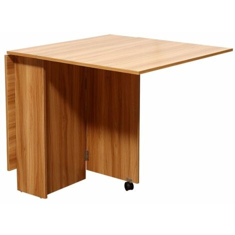 EASYCOMFORT Tavolo da Pranzo Pieghevole e Moderno con 2 Ripiano Aperti, Tavolo da Cucina e Sala da Pranzo, 140x80x74cm, Color Legno