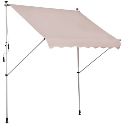 easycomfort tenda da sole 2x1.5 m per esterno a rullo con manovella e angolazione regolabile, beige