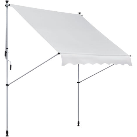 easycomfort tenda da sole da esterno 2x1.5m a rullo con manovella, altezza e angolazione regolabile, bianco