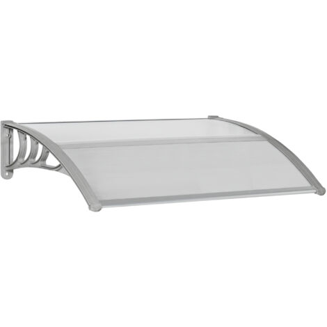 easycomfort tettoia in policarbonato anti-uv da esterno per porte e finestre, 100x80cm