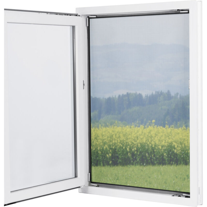 Moskitonetz mit 12 Magnetbefestigung für Fenster 150x130cm schwarz