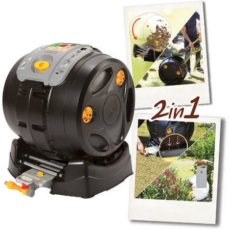 AUTRES EasyMix 2-in-1 Tumbling Composter: 100L Capacity, Lockable, 'Click & Spray' Tank