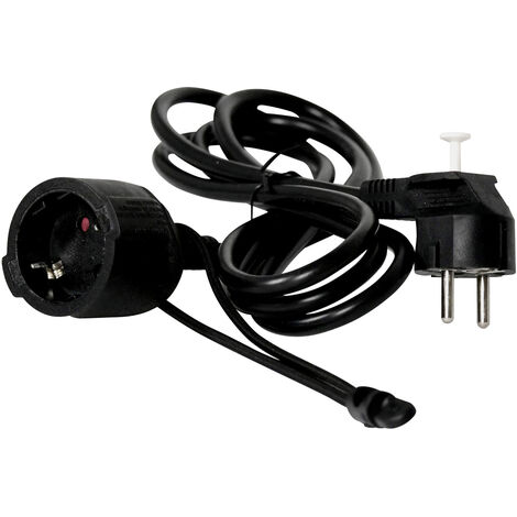 Easyout EO-780780 Strom Verlängerungskabel  16 A Schwarz 2.00 m H05VV-F 3G 1,5 mm²