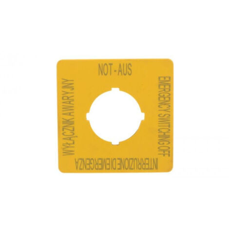 EATON 167643 PLAQUE DE SECOURS EN, H X B = 50 X 50 MM, JAUNE, PL, EN, DE, IT