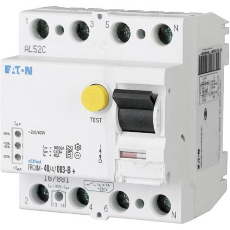 Eaton 167882 FRCDM-63/4/003-G/B+ Interruttore differenziale 4 poli 63 A 0.03 A 240 V, 415 V