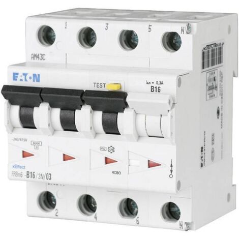Eaton 170957 Interrupteur différentiel/Disjoncteur de protection 4 pôles 16 A 0.3 A 415 V/AC D986411