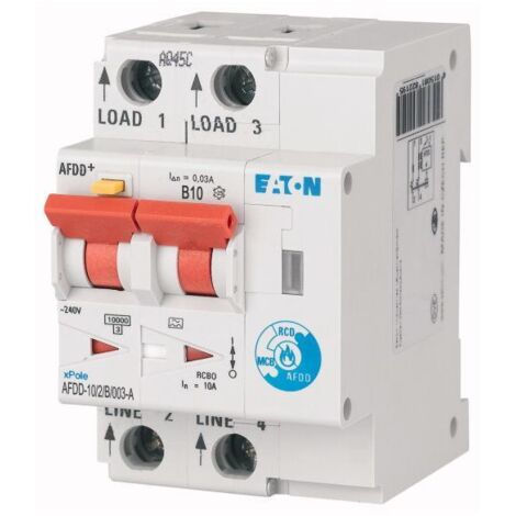 Eaton 187168 Interruttore di protezione antincendio 2 poli 10 A 0.03 A 230 V/AC 1 pz.
