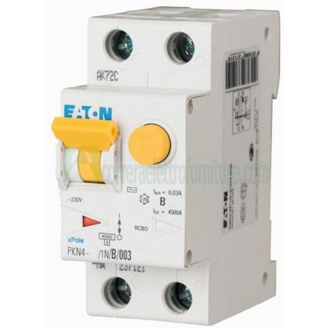 Eaton Pkn6-6/2/c/03 interruttore magnetotermico differenziale 6a 2p c 300ma  ac