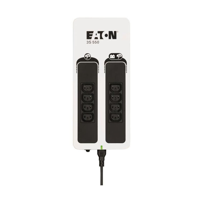 Eaton - Onduleur 3S 550 iec - Off-line ups - 3S550I - 550VA 8 prises iec Noir/Blanc