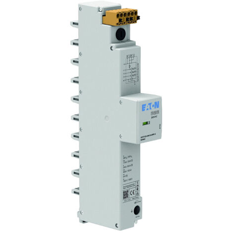 Eaton Blitzstrom- und Überspannungsableiter für 40-mm-Sammelschiene, TN-S/TT, 3P, 7,5 kA (10/350) µs, Klasse I + II + III/Typ 1 + 2 + 3,  EP-501043