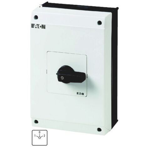 Eaton Commutateur, T5B, 63 A, Montage en saillie, 3 unité(s), Contacts : 6, 60 °, à enclenchement, avec position 0, 1-0-2, Numéro de design 8212, 207223