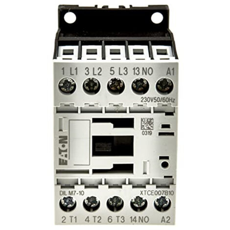 Eaton Contacteur de puissance, 3 pôles, 380 V 400 V 3 kW, 1 S, 230 V 50/60 Hz, commande à courant alternatif, bornes à vis, 276558