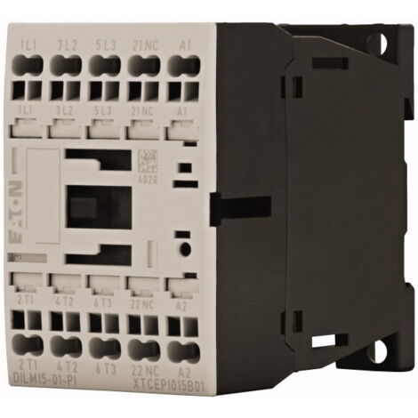 Eaton Contacteur de puissance, 3 pôles, 380 V 400 V 7,5 kW, 1 NF, 230 V 50 Hz, 240 V 60 Hz, Actionnement AC, Bornes Push-in, 199254