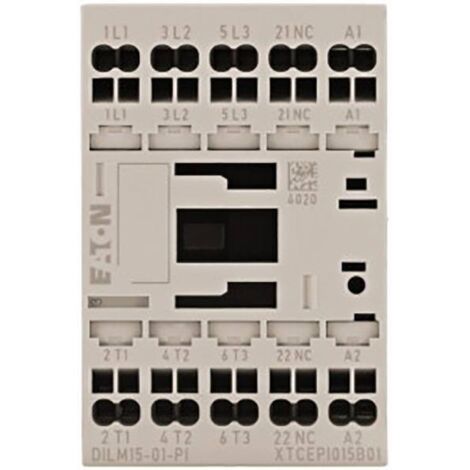 Eaton Contacteur de puissance, 3 pôles, 380 V 400 V 7,5 kW, 1 NF, 24 V DC, Actionnement DC, Bornes Push-in, 199258