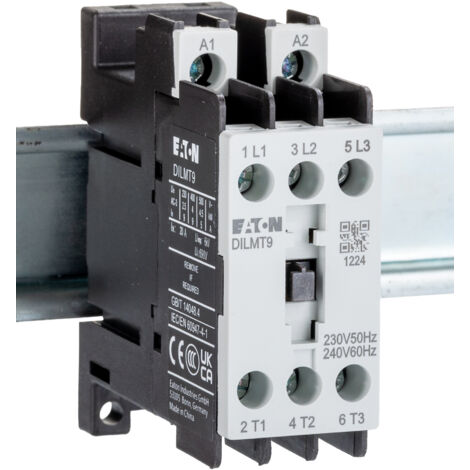 Eaton – Contacteur pour tableau électrique 3 pôles – 3NO – 9 A – 240 V c.a. – 4 kW – Conçu pour moteurs triphasés – Environnement de travail exigeant