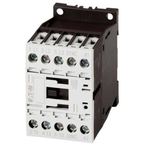 Eaton Contattore di potenza, 3 poli, 380 V 400 V 3 kW, 1 NA, 230 V 50 Hz, 240 V 60 Hz, azionamento CA, morsetti a vite, 276585