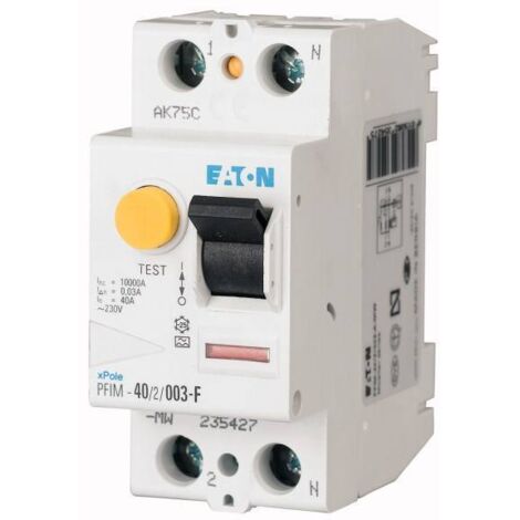 Eaton Disjoncteur différentiel (RCCB), 25A, 2p, 30mA, type G/F, 187449