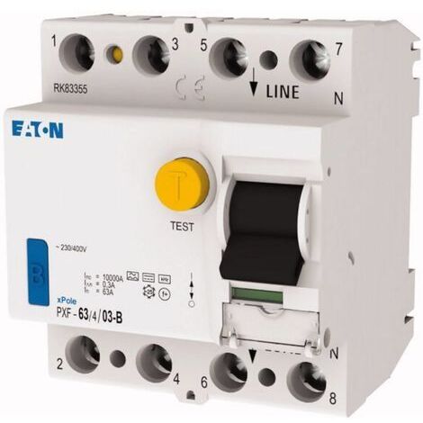Eaton Disjoncteur différentiel, sensible à tous les courants, 63 A, 4p, 300 mA, Type B, 300303