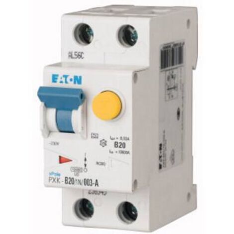 Eaton Disjoncteur FI/LS, 20 A, 30 mA, Caractéristique de déclenchement du disjoncteur : B, 1p + N, Caractéristique de déclenchement du disjoncteur différentiel : A, 236949