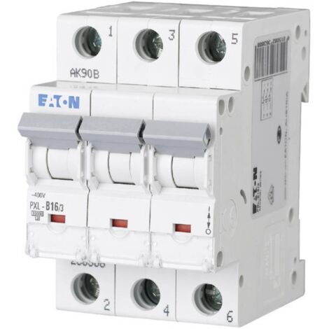 Eaton Disjoncteur miniature (MCB), 16 A, 3p, Caractéristique : D, 236465