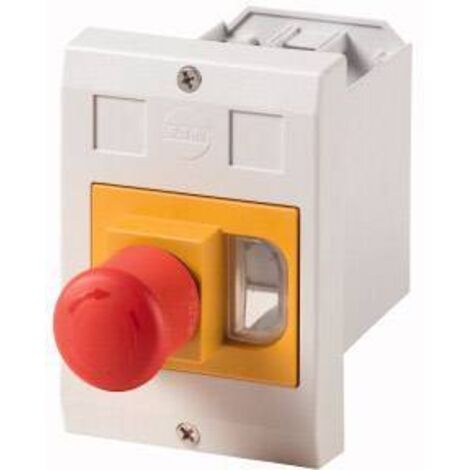 Eaton E-PKZ01-PVT 281636 montage encastré, avec arrêt d'urgence (L x l x H) 129 x 90 x 176 mm gris, rouge, jaune 1 pc(s