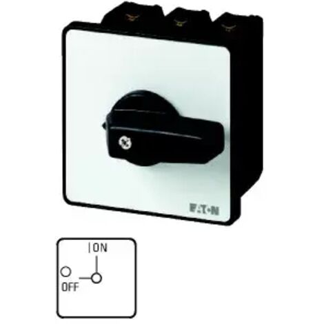 Eaton EIN-AUS-Schalter, P3, 63 A, Einbau, 3-polig, mit schwarzem Knebel und Frontschild 026861