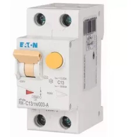 Eaton FI-/LS-Schalterkombination, 13 A, 30 mA, Auslösecharakteristik LS-Schalter: C, 1p + N, Auslösecharakteristik FI-Schalter: A,  236963